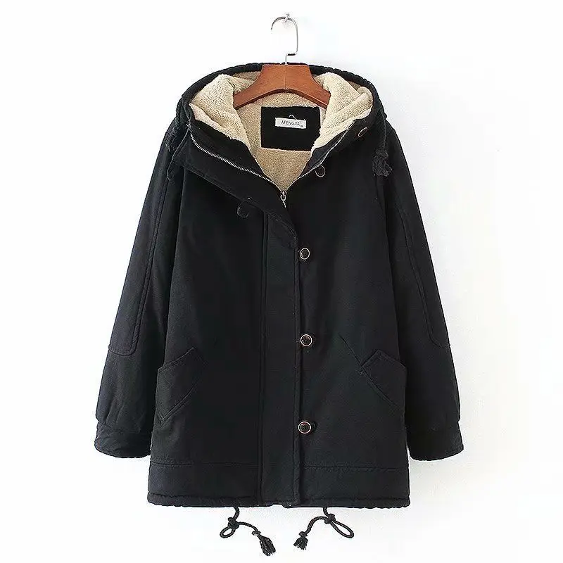 2023 Women's Thicken Winter Parka Fleece Lined Long Sleeve Hooded Jacket Coat Plus Size Windbreaker Warm Military Outerwear