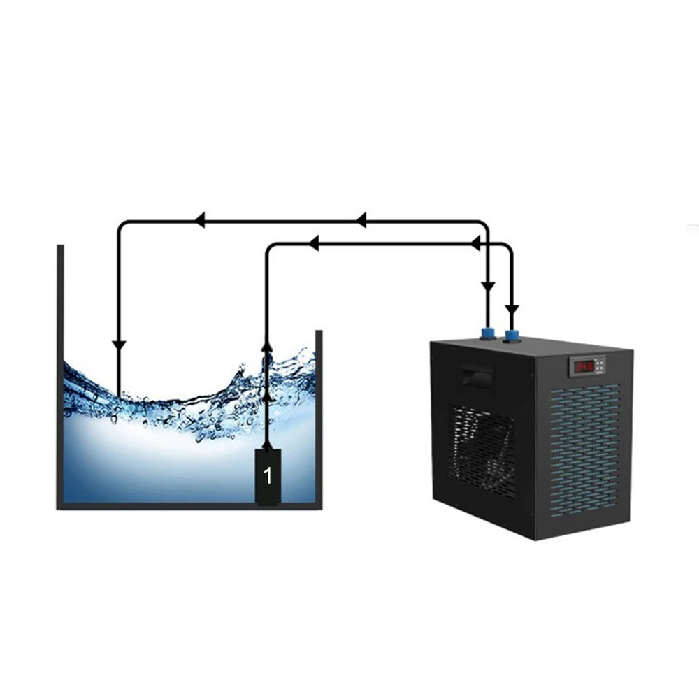 Tookfun Refrigerator Aquarium Chiller 200w Fish Tank Cooling Equipment Home Automatic Temperature Control Water Chiller ≦60L