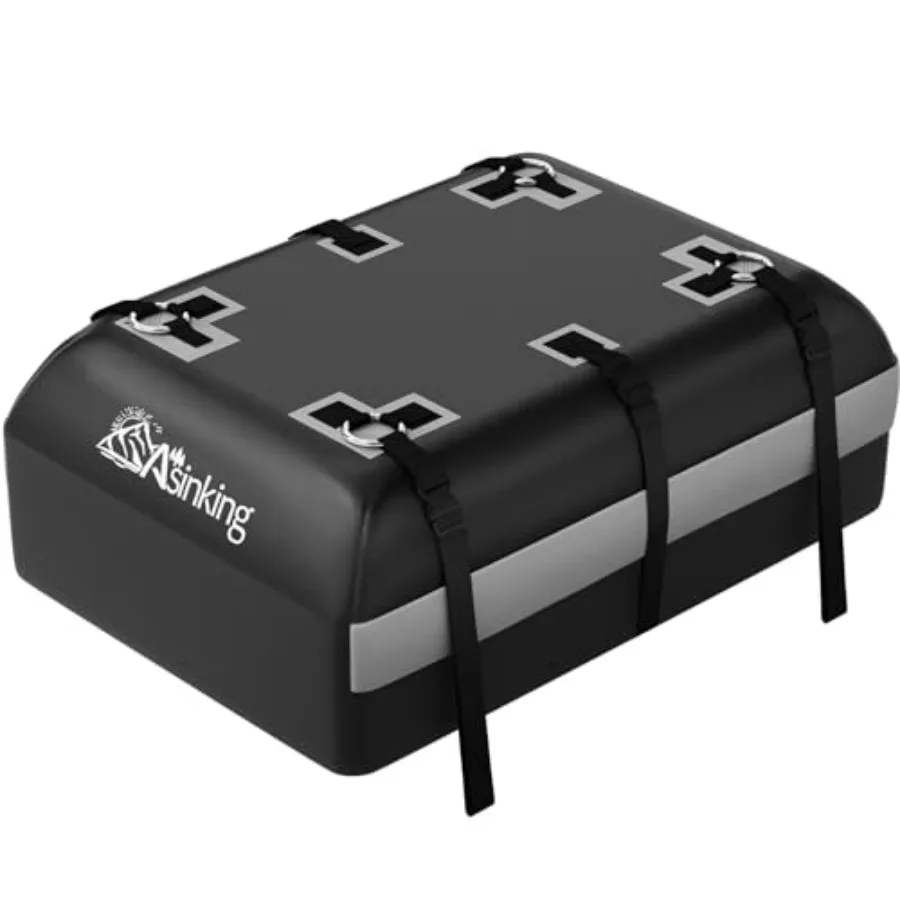 

Автомобильная сумка-багажник на крышу, 100% водонепроницаемая, сверхпрочная, 21 куб. фут, черная, подходит для всех автомобилей с/без багажника на крыше, простая установка