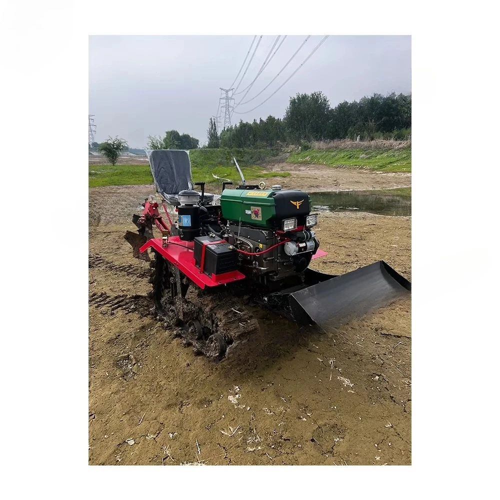 Hot Selling Small Tracked Cultivator 25Hp Small Power Cultivator Hand Cranked Micro Tracked diesel Engine Rotary Tiller
