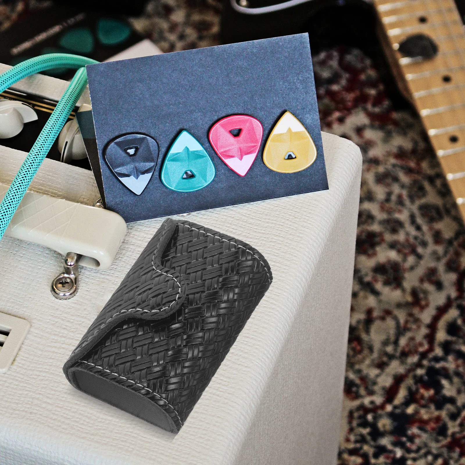

Pick Storage Guitar Picks Holder LED Case Acoustic Holders Organizer Accessories