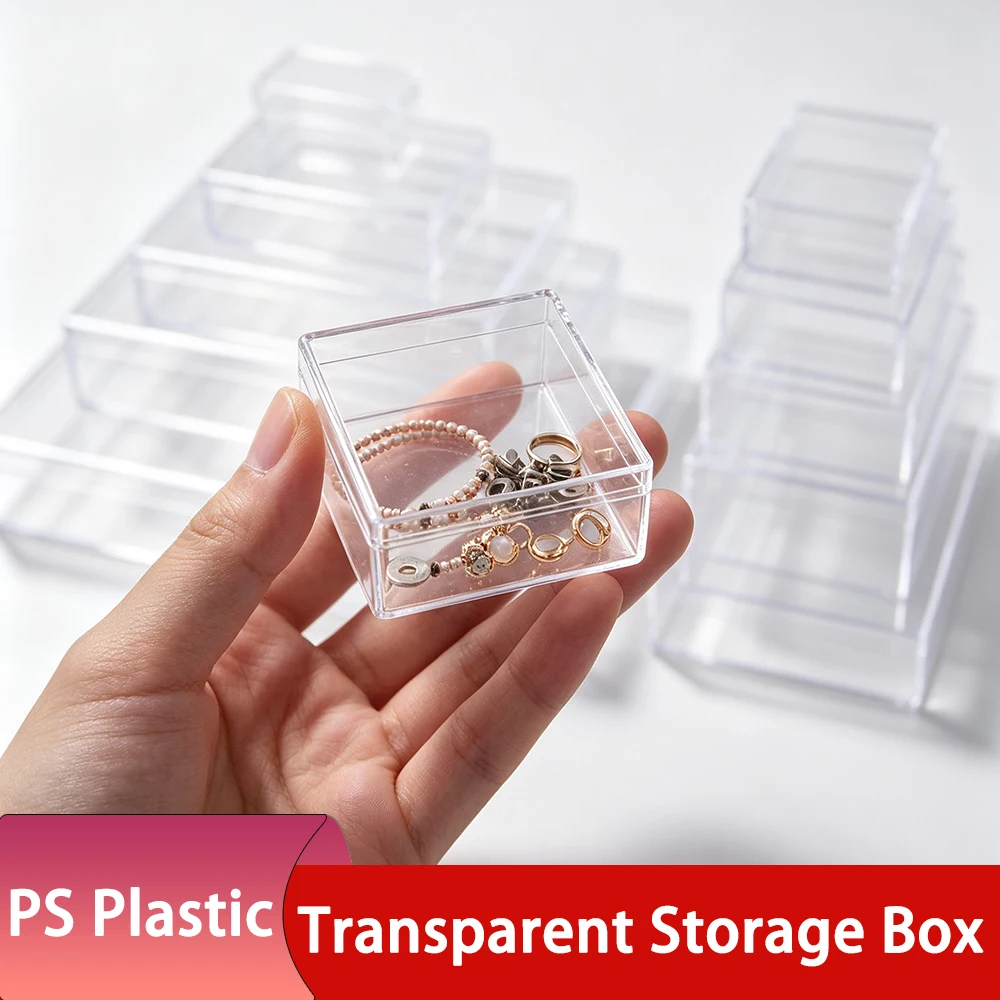 1Pcs Plastic Rectangular  Transparent With Lid Box Display Box Storage and Specimen Collection Packaging Storage Box