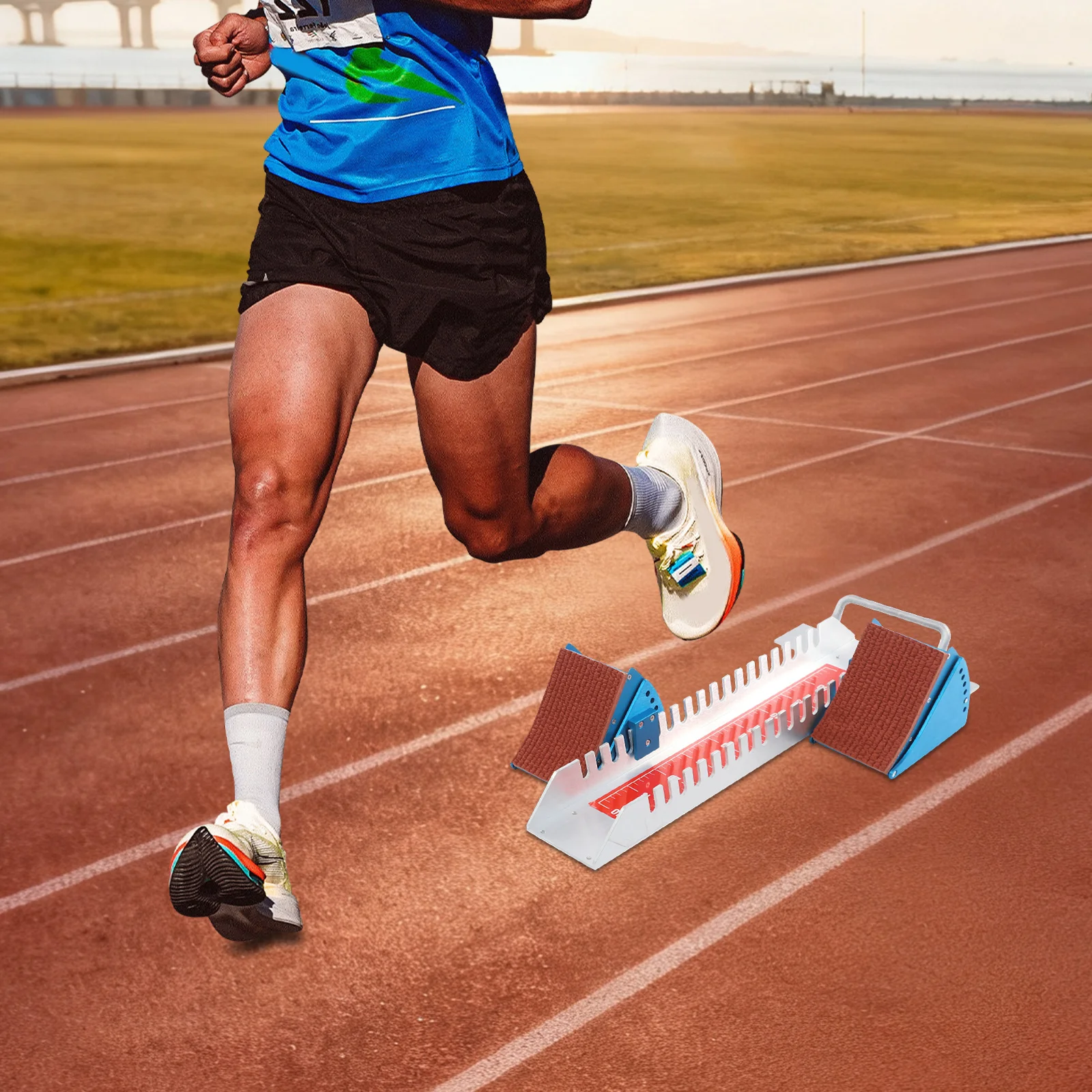 كتلة البداية، تعديل 6 زوايا، مسافة 0-50 سم، سبيكة ومطاط للتدريب على السبرينت على جميع المسارات للرياضيين والمدارس