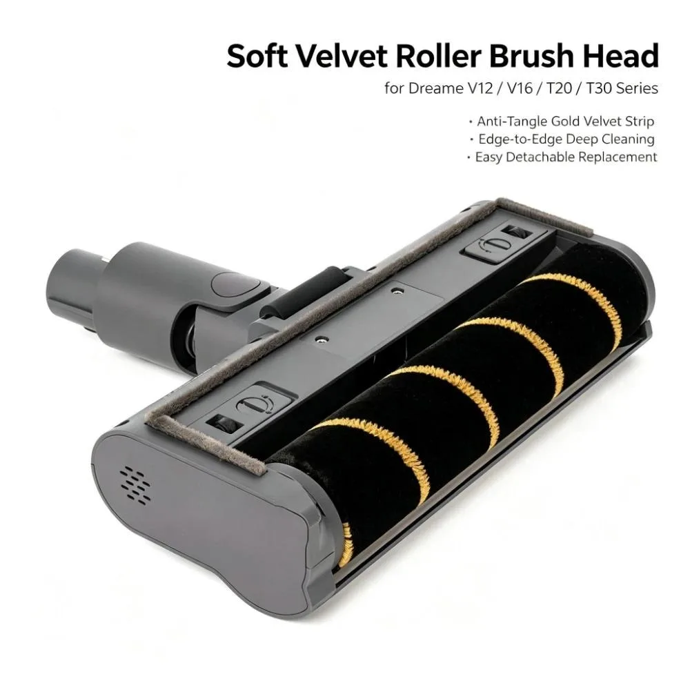 For Dreame V12/V12S/V12 Pro/V16/V16S/T20/T20 Pro/T30/T30 Neo Green Light Roller Brush with 2 Cleaning Brushes Vacuum Parts view 4