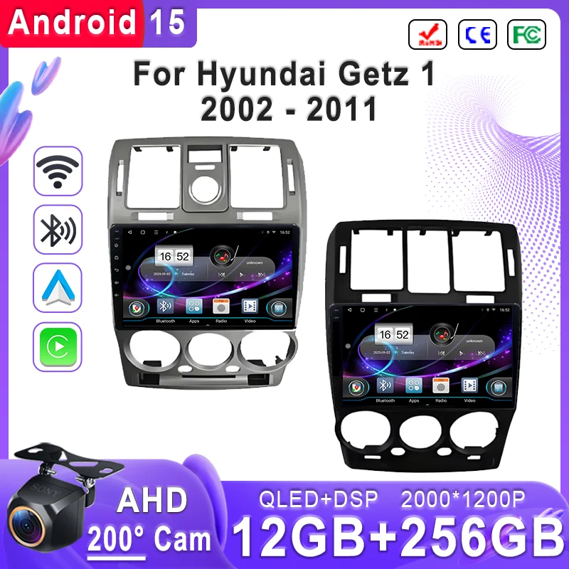 

Plug and Play For Hyundai Getz 1 2002 - 2011 Incell Screen Stereo GPS Navigation High-performance Touch Screen Android 15 Car BT
