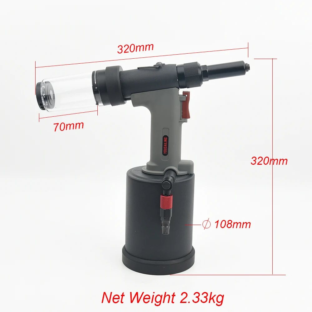 YOUSAILING Quality 4000HV 4.8-6.4mm Vacuum Pneumatic Hydraulic Riveter Gun Rivet Guns For 6.4mm Stainless Steel Rivets