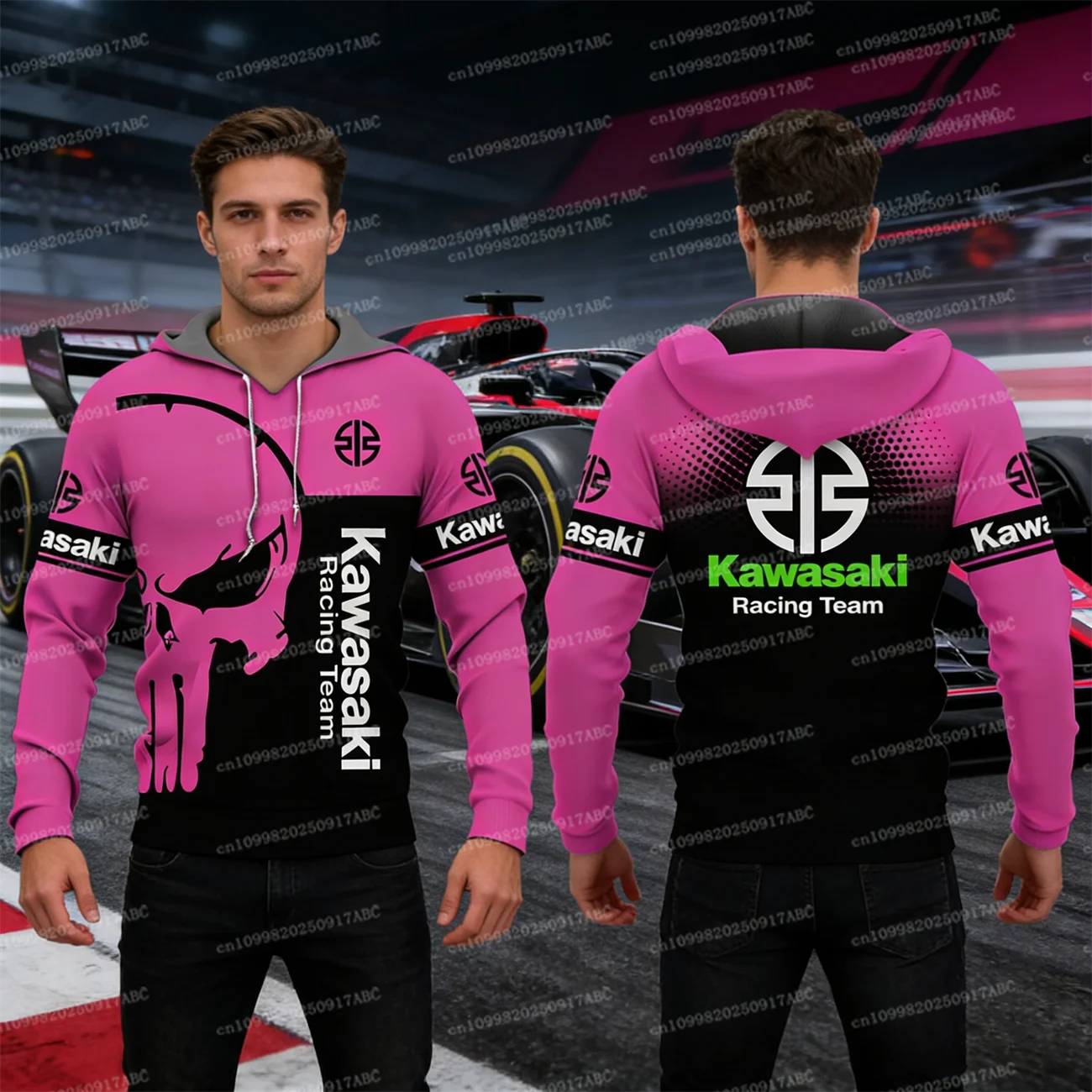 

(Kawasaki) Весна-Осень Мужская толстовка с капюшоном y2kKawasaki Ninja Мотоциклетная езда OffRoad Женский пуловер Экстремальные приключения Толстовка унисекс