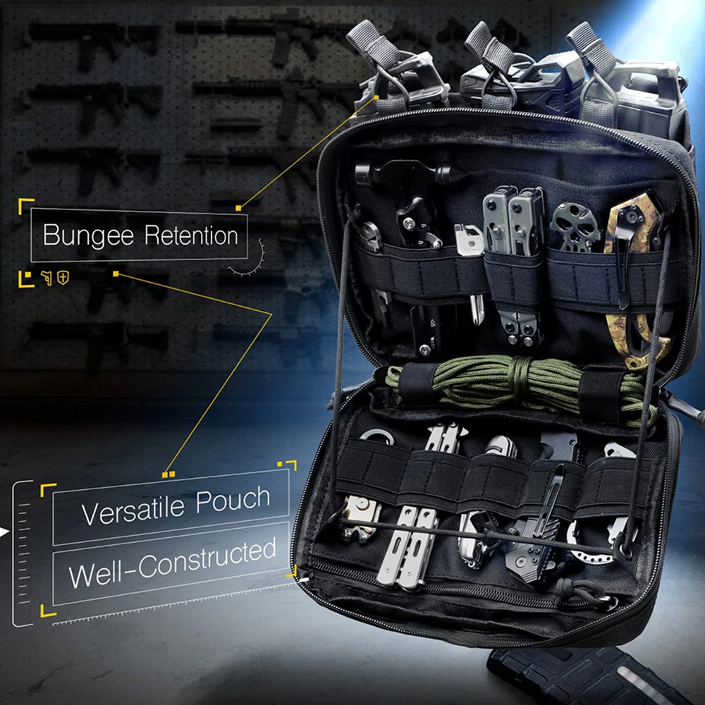 Triple Mag Admin Pouch Tactical Magazine Pouch Molle Utility EDC Organizer Detachable Inner Pocket Mag Holder for M4 M16 5.56mm view 3