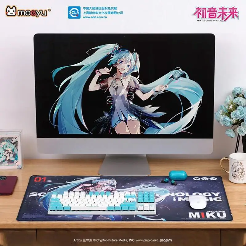 40x70CM New Anime Hatsune Miku Technology Magic kawaii figure rubber Gaming mouse pad Anime Table Mat model toys gifts