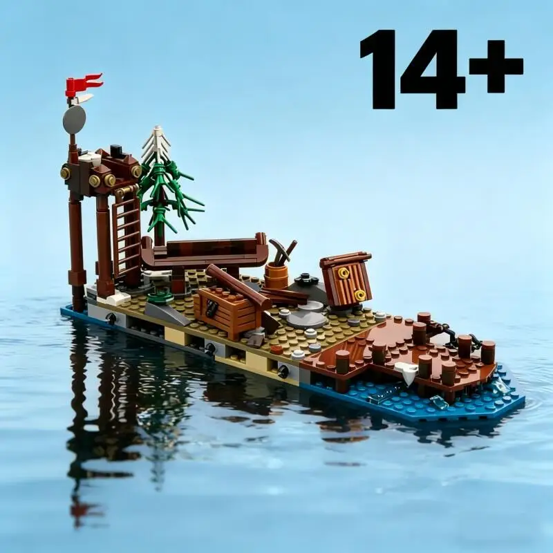 

NEW Medieval Pirate Ship Viking Village 21343 Extension Building Block Series Architectural Brick Model Collection Toy Kid Gift