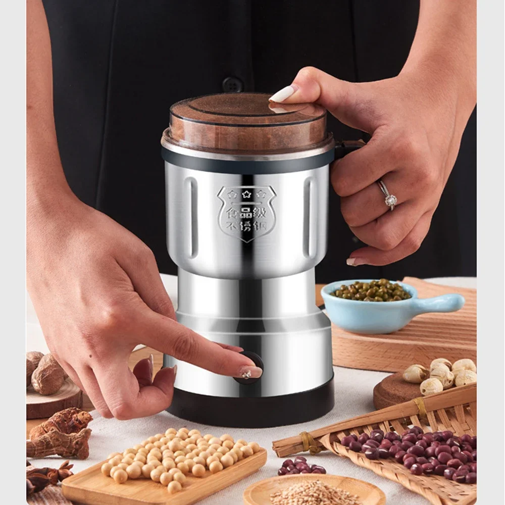 Multifunctional Electric Grinder Stainless Steel Blade for Vanilla, Bean Grinding, Spices, Nuts, Cereals, Coffee Beans, Etc