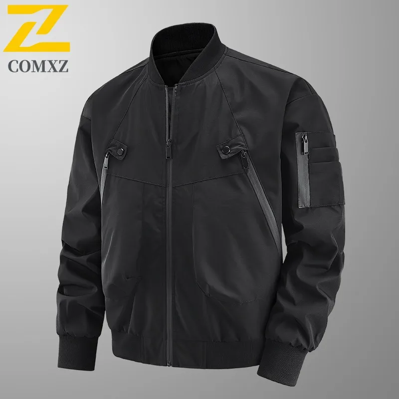 COMXZ Autumn Men New Streetwear Handsome Slim Fit Casual Baseball Collar Windproof Waterproof Workwear Youth Jacket Work Jacket