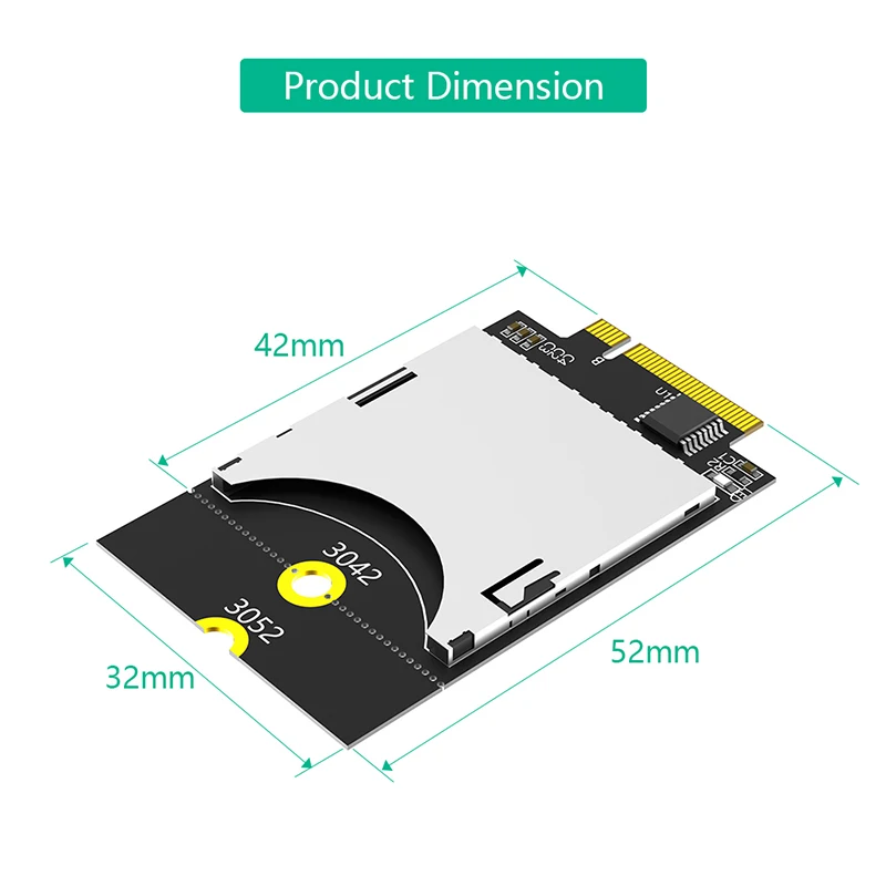 Адаптер для карты памяти M.2 B Key USB Bus на SD4.0