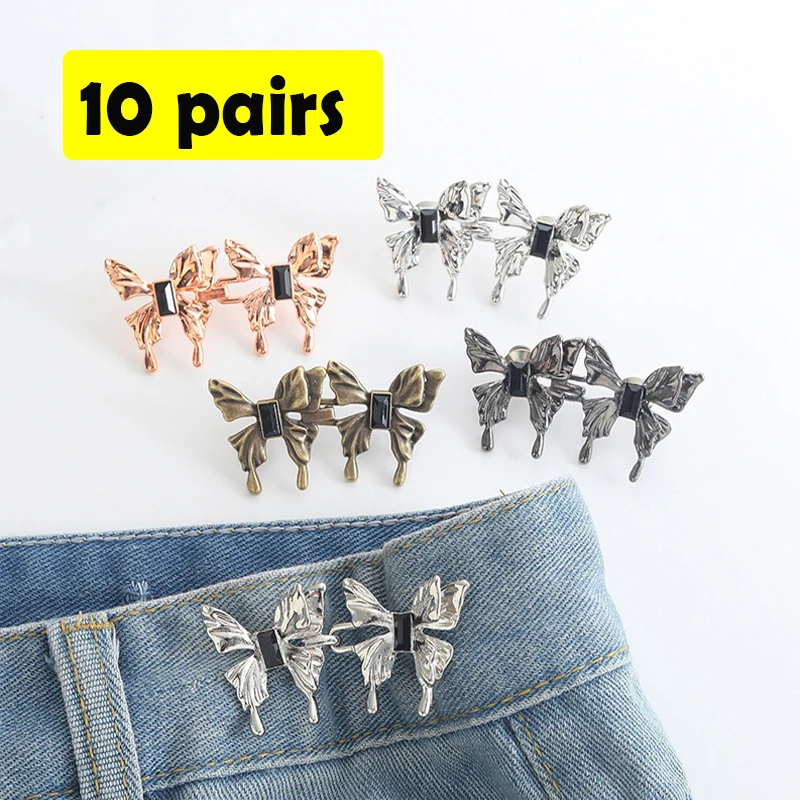 10 Pairs Adjustable Seamless Invisible Waist Buckle Jeans Waist Tightening Tool Buckle Simple And Versatile Waist Decoration