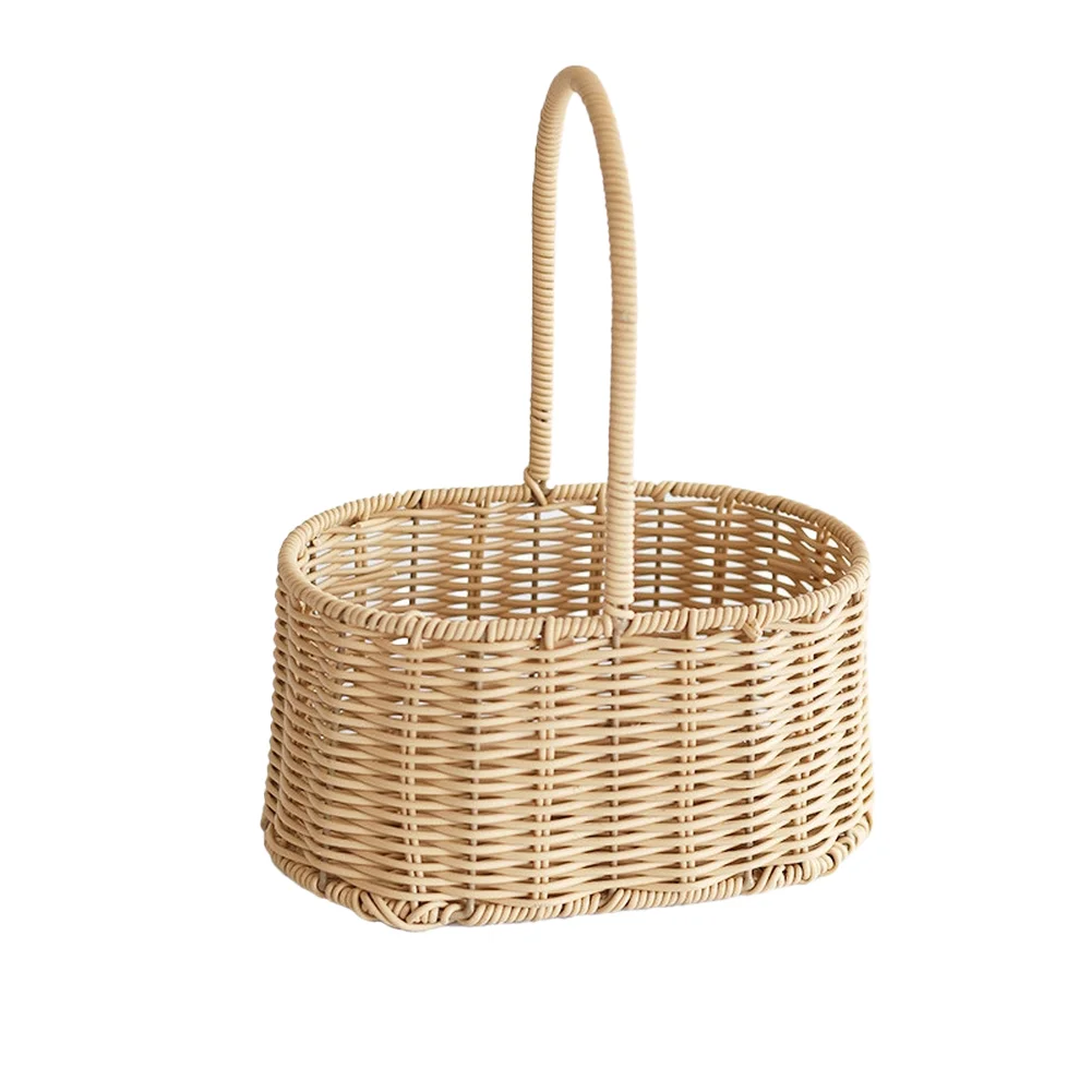 Picnic Accessory Easter Basket Egg Hunts Picnics Family Bonding Activity Seasonal Decoration Use Handcrafted Weaving