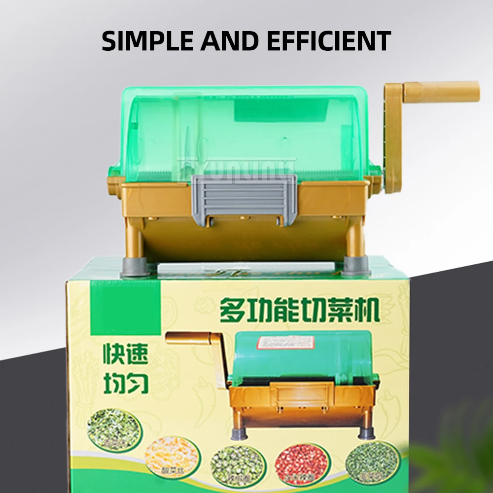 Máquina cortadora de Chile con manivela, cortador de verduras multifuncional, máquina portátil para el hogar para pimiento en cubitos