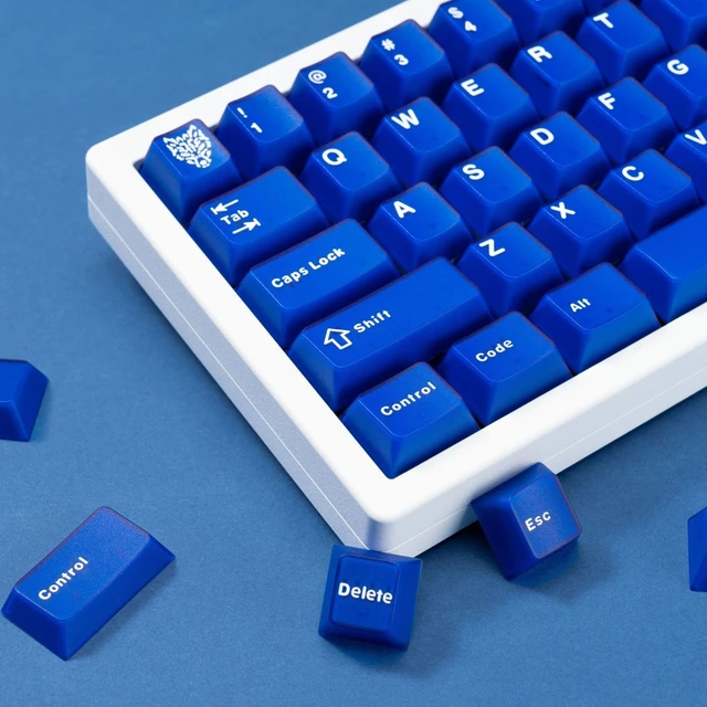 114 Keys Classic Klein Blue Semitransparent Keycaps Double Shot