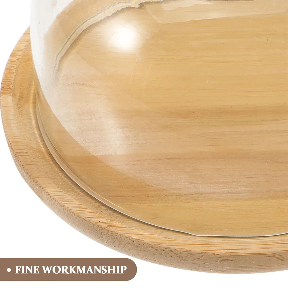 

1 Set Cake Tray With Glass Dome Cover Smooth Edges Transparent Design For Dessert Display Party Wedding Household Gathering