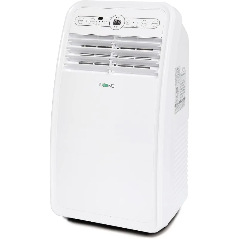 8000 BTU Portable Air Conditioner, with Cooling, Dehumidifier, Fan, White, 24H Timer