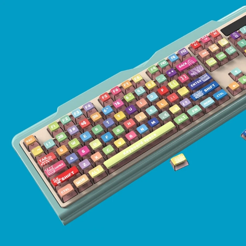 ASA Height Keycap Rainbow Theme For 116Key Mechanical Keyboards Keycap Dropship