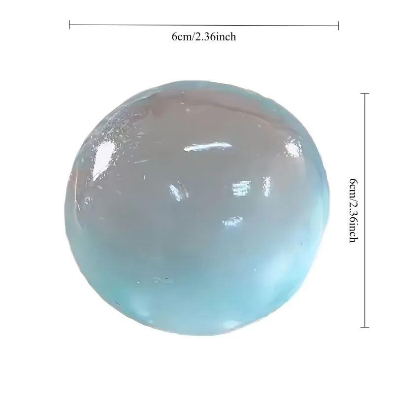 Blue Maltose Squishy Toy Cute Mochi Anti Stress Fidget Toy Soft Simulated Bule Transparent Ball Quick-rebound Decompression ToyC