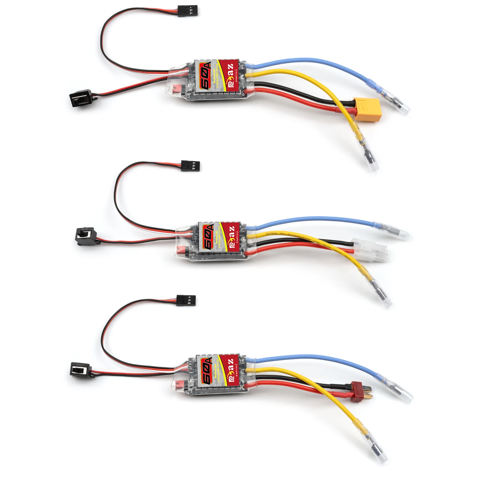 RC 60A Brushed ESC Wasserdichter 2-3S Lipo Geschwindigkeitsregler mit Bremse für 1/10 1/12 1/16 RC Crawler Truck Buggy Arrma Traxxas HSP Redcat Rc4wd Tamiya Axial SCX10 D90 HPI Geeignet für