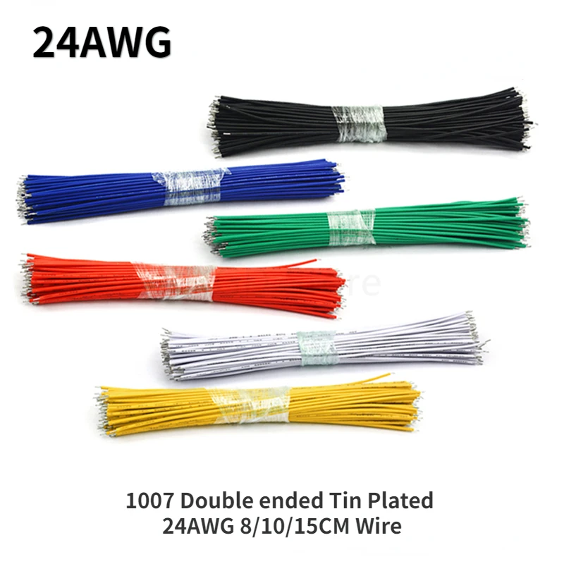 

100PCS 1007-24AWG Connector Wire Tin-Plated Breadboard PCB Solder Cable 5/10/15/20cm Fly Jumper Wire Cable Tin Conductor Wires