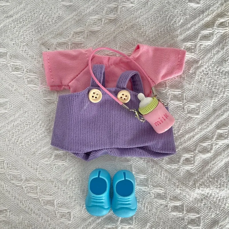 Solo ropa Nueva tendencia caja ciega Labubu ropa de bebé 17cm primera generaciones segunda generación muñeca de peluche ropa doses no