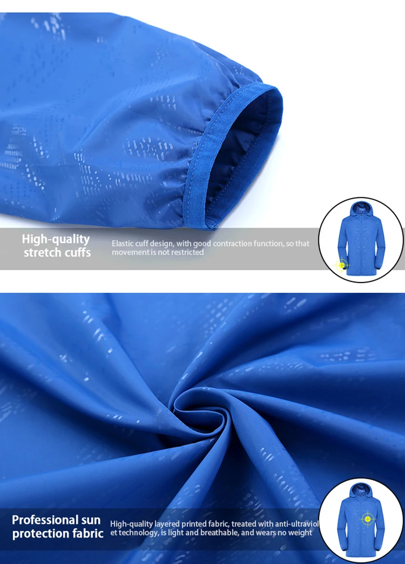 LNGXO Herren Damen Wanderjacke Unisex Wasserdicht Schnell trocknend Camping Windjacke Outdoor Trekking Klettern Regenmantel Anti-UV-Kleidung – Detail 23