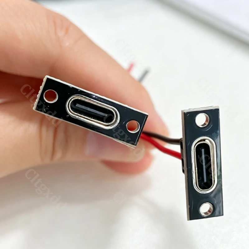 Typ-C-Buchse mit festem Panel, M2-Montageloch, 2-polig, rot-schwarzes Kabel, gelöteter Ladeanschluss für die Modifikation kleiner Geräte – Detail 6