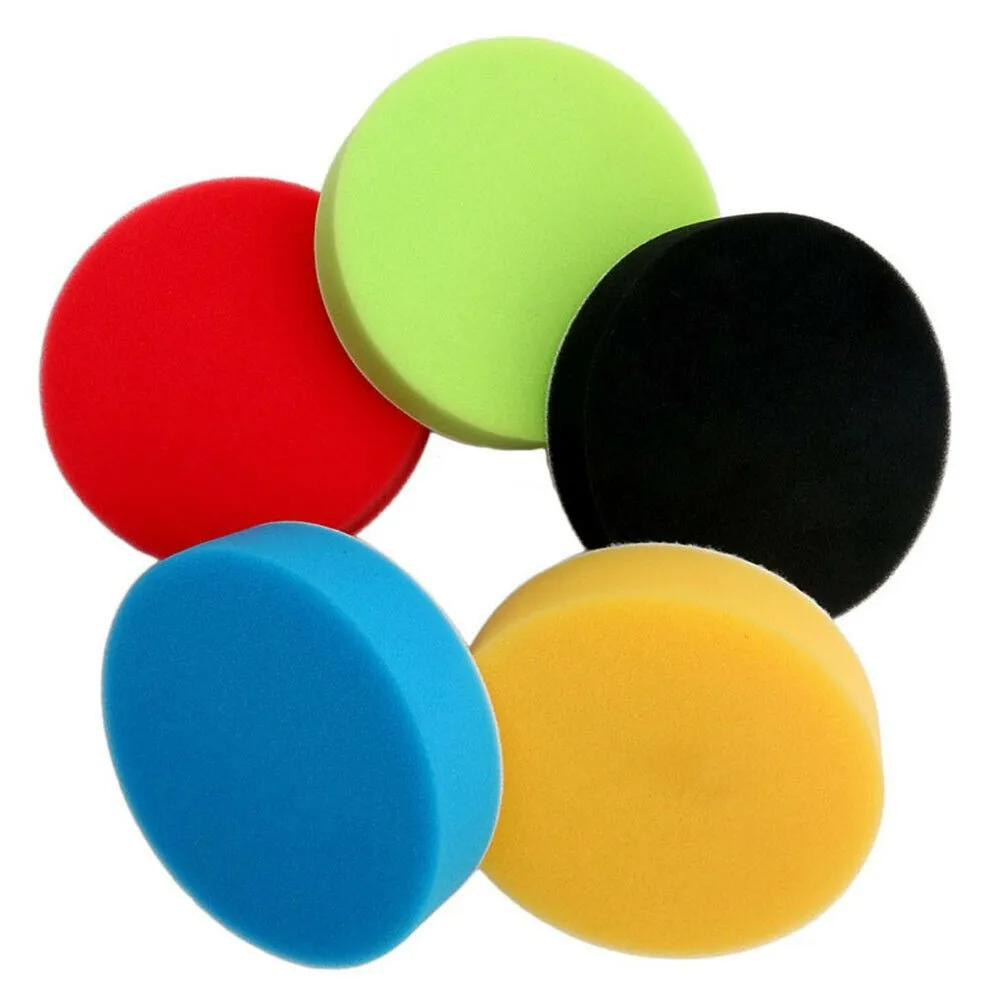 5Pcs 4inch/5inch Car Polishing Pad Flat Sponge Buffing Wheel Auto Paint Care Waxing Disc For Car Polisher Buffer