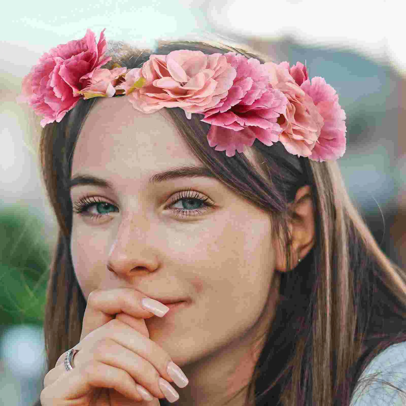 

Flower Wreath Headband Hair Accessories Floral Garland Crown Wedding Beach Party Vacation Photography Nonwovens Colorful Fits