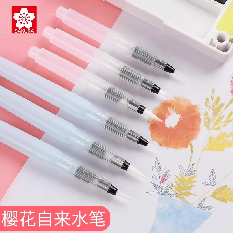 

Sakura Refillable Water Brush Soft Head Water Soluble Color Lead Solid Watercolor Paint Brush Hook Line Calligraphy Painting