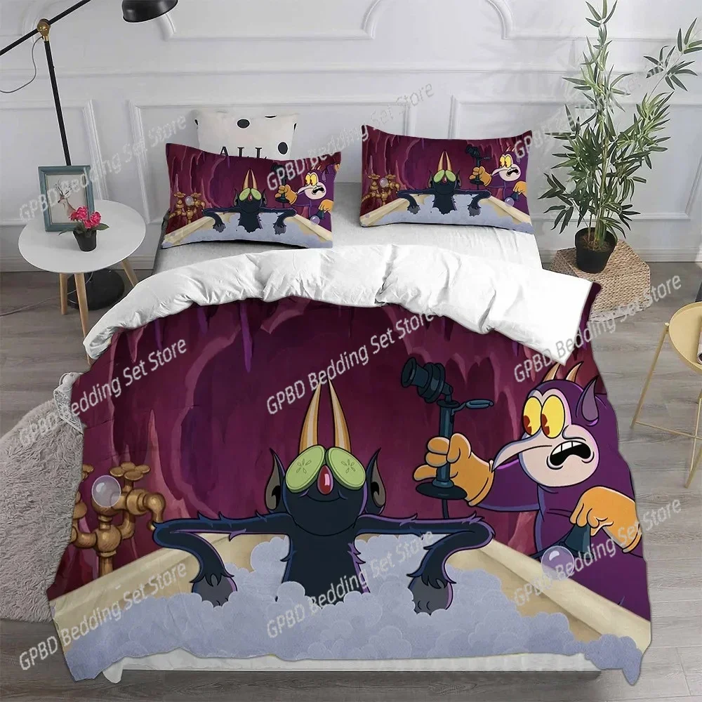 

New 3D Print Game Cartoon Cuphead Bedding Set Bedroom Soft Modern Bedspreads Comefortable Duvet Cover Quilt Cover And Pillowcase