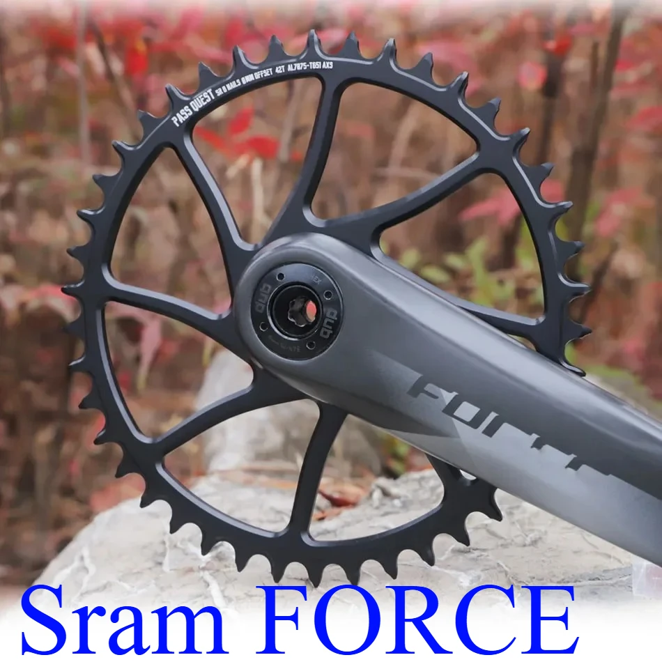 PASS QUEST Sram FORCE hollow chainring 8 bolt chainring for 1 22 red direct mount narrow wide axle 12 speed chainring 34-44T