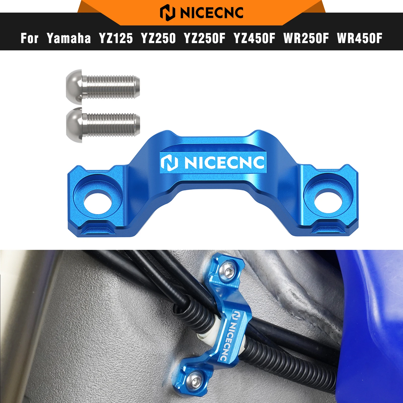 

NICECNC Yamaha YZ125 YZ250 2005-2024 Motorcycle Brake Line Hose Clamp Holder For Yamaha YZ125X 2020-2023 YZ250X 2016-2023
