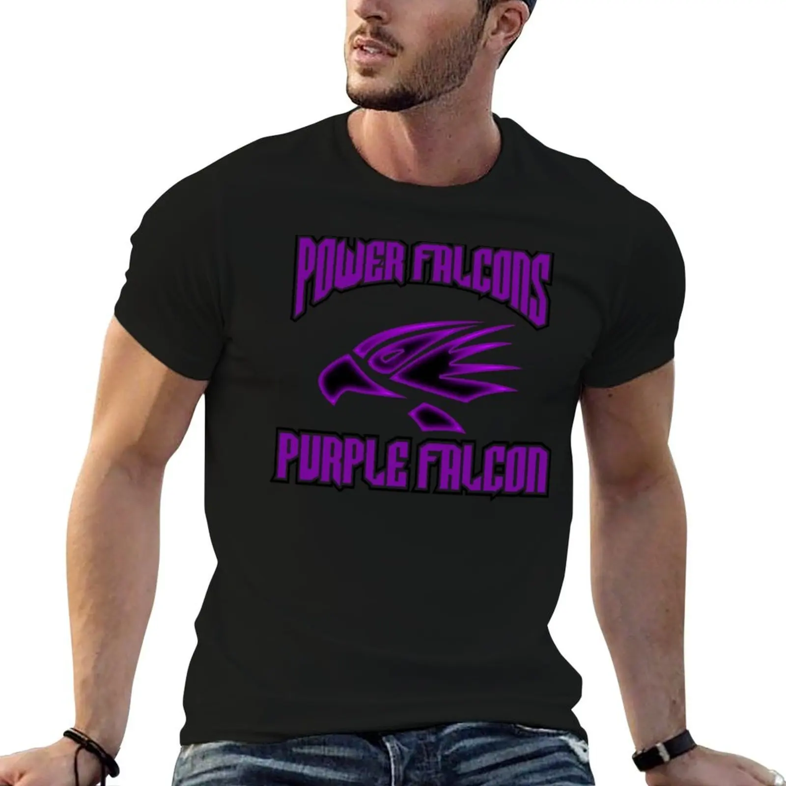 

power falcons purple T-Shirt t shirts for man cotton anime tshirt printed t shirts for man T-shirt