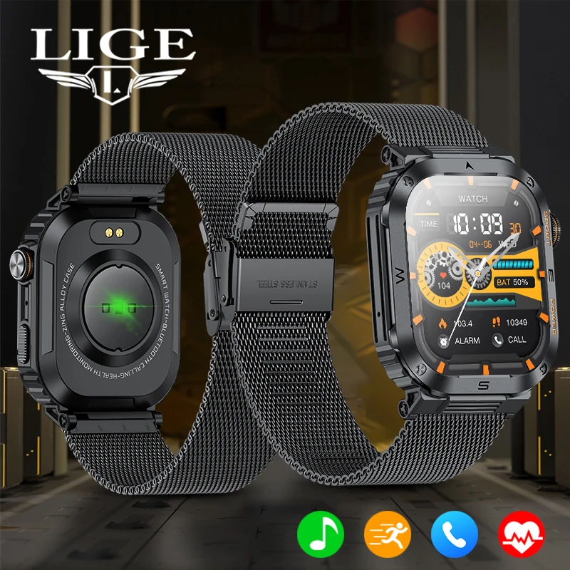 

LIGE Smart Watch Sports Fitness Physical Mental Health Monitoring Waterproof Wireless Call Durabl For Man Woman Smartwatch