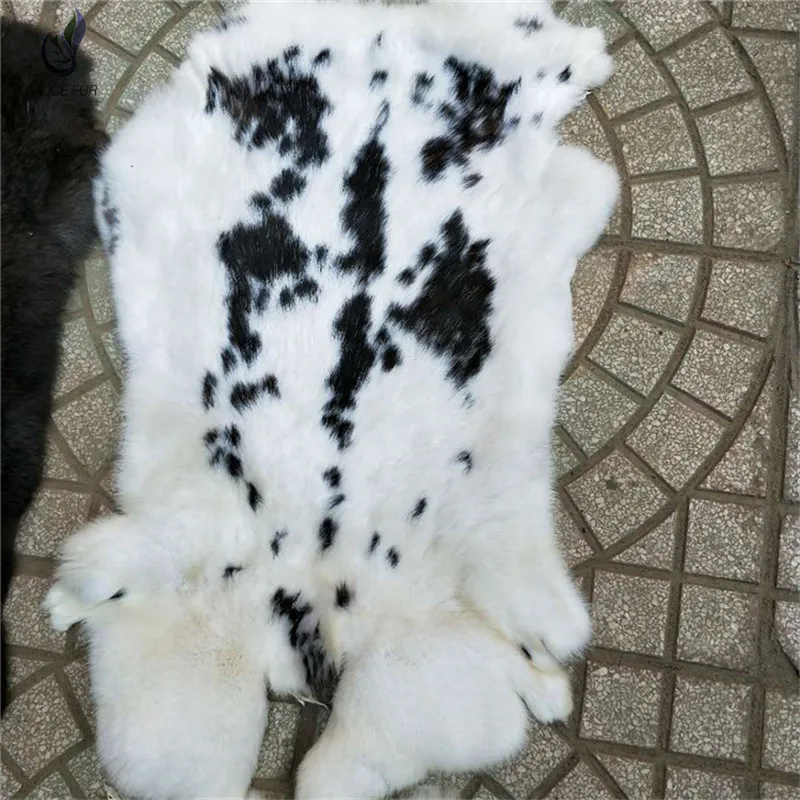 Natural Rabbit Pelt Fluffy Real Fur Hide Genuine Rabbit Skin For DIY Home decoration