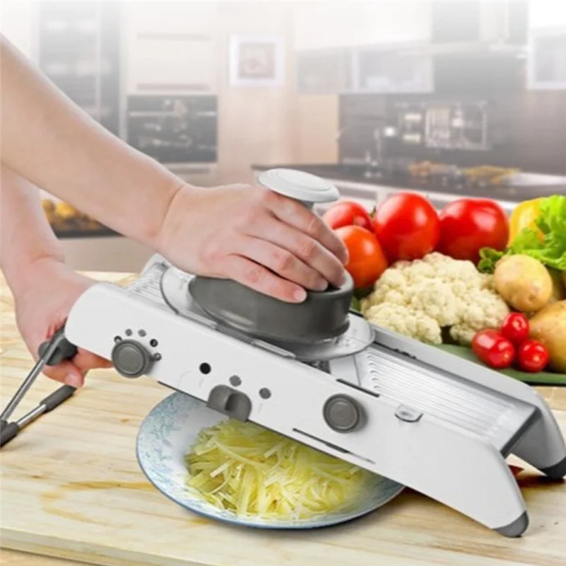 

Stainless Steel Food Chopper Fruit Vegetable Cutter＆Slicer With Hand Guard For Potato Multifunctional Vegetable Cutter