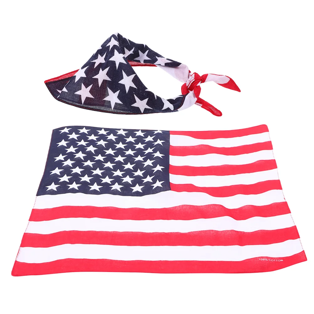 Foulard multifunzionale Fasce americane Accessori donna Bandane americane Bandiera stampata in tessuto Copricapo patriottico Miss