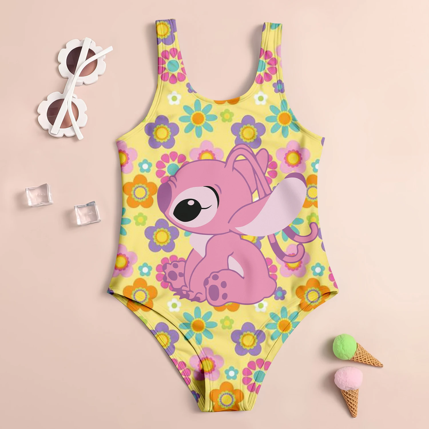 Children\'s Swimsuit Girl Swimwear 2024 Disney Stitch Swimsuit for Kids Sell Like Hot Cakes Beach 4-14 Years Old Baby Swimwears