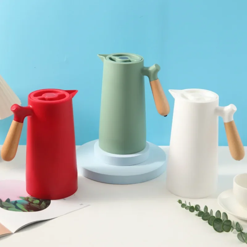 1L Large Capacity Kettle Household Coffee Pot Glass Liner Hot Water Jug Bottle Vacuum Flask Thermos Nordic Thermal Insulation