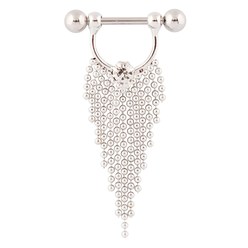 Retail 2 pieces/lot Tassel Nipple ring body Piercing jewelry 14G 316L surgical steel bar Nickel-free