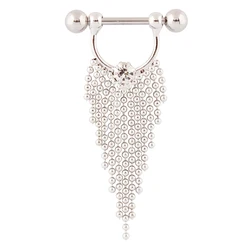 Retail 2 pieces/lot Tassel Nipple ring body Piercing jewelry 14G 316L surgical steel bar Nickel-free