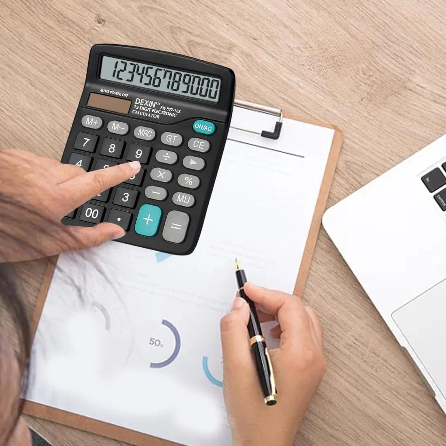 

12 Bit Student Desktop Calculators, Large Screen Dual Power Battery and Solar Calculators, Calculator Calculators for Students