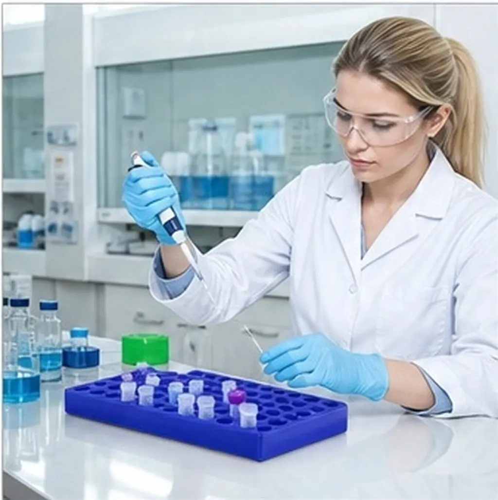 3Pcs Plastic Vial Holder 50 Wells Sample Rack Lab Organizer Stand for 1.5 2Ml Test Tubes Specimen Storage Research