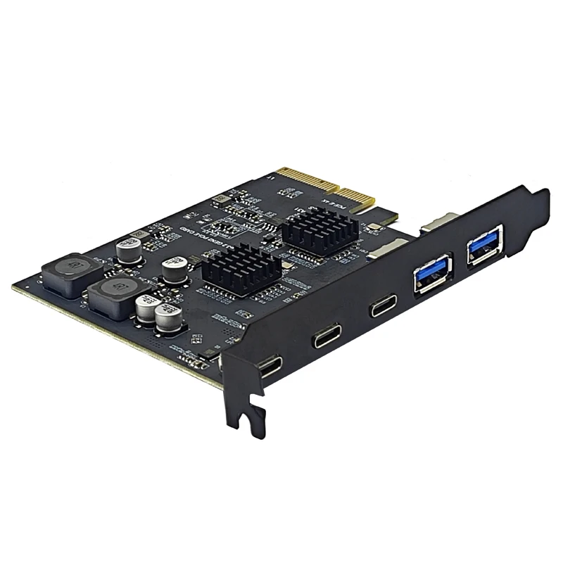 NEW PCI Express X4 to 3 Port Type C + 2 Port USB3.2 Gen2 10Gbps Adapter ASM3142 + VL822 Chip PCIE USB Expansion Card USB 3.2 HUB