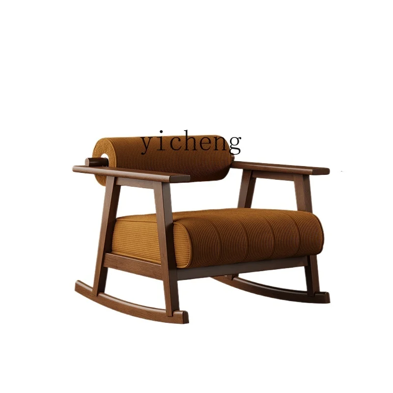 

TQH retro single sofa chair armchair living room designer leisure chair medium antique rocking chair