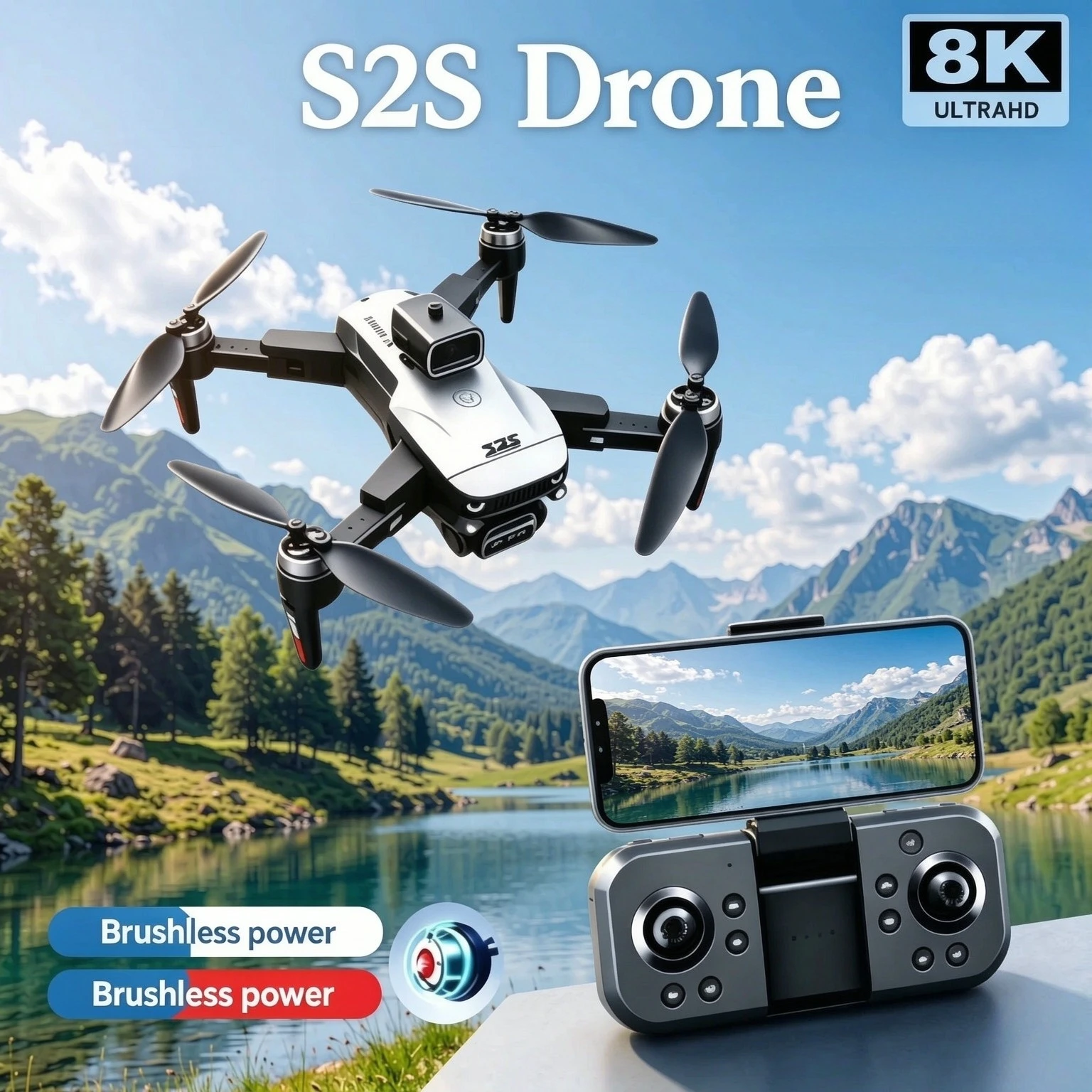 S2S Original GPS Foldable RC Quadcopter 8K Electric Dual Camera Omnidirectional Obstacle Avoidance Brushless Optical Flow Drone